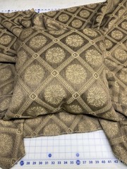 Fabric By The Yard Taupe Brown Diamond Lattice Floral Medallion Jacquard Weave