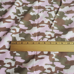 Cotton Decorator or Shirting Fabric Pink & Brown Camouflaged 58″ Wide x 1⅔ yards
