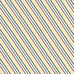 Rainbow Striped Cotton Fabric by the Yard 58W | Green Red Yellow Navy White