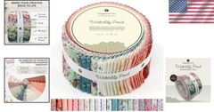 40 Precut Cotton Fabric Strips – Floral Waterlily Pond for Quilting & Crafts