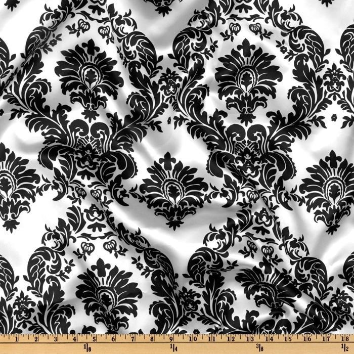 50 Yards 60″ Damask Printed Satin Fabric Draping Tablecloth Chair Sash Overlay