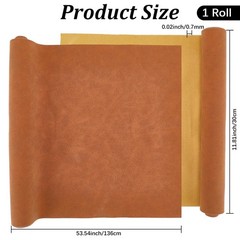 53.5 x 11.8 Inch Brown Frosted PU Leather Sheet 0.7mm Faux Suede Leather Fabr…