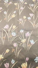 Vintage Fabric * Tulips * 100% Cotton – 116″ x 45″ House ‘ n Home Fabrics 1983