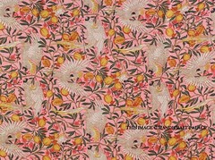 Indian 5 Yard Fabric Cotton Dress Material Crane Swans Print Quilting Sewing Art