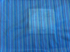 SHEER BLUE POLY KNIT WITH NAVY,HOT PINK & RED STRIPE-60 W- 7/8 YARD