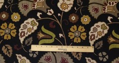 RICHLOOM FAVELL SMOKE GRAY BASKETWEAVE COTTON FLORAL FURNITURE FABRIC BY YARD