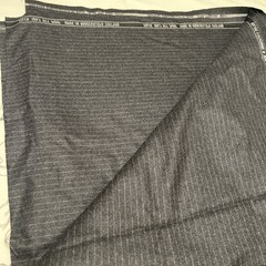 3.6+ yards of English Luxury Pinstripe Wool Suiting Fabric. Dark Gray. 60”W