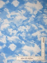 Cloud Fabric Sky Clouds Nature Blue White Cotton Timeless Treasures C9083 Yard