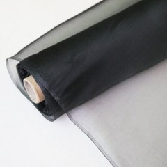 1 Yard Wholesale Black 100% Mulberry Silk Organza Fabric Gauze Tecido