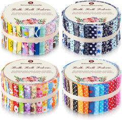 160 Pcs 4 Rolls Fabric Strips, 2.44″ X 39.3″ Precut Quilting Roll, Cotton Strips