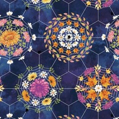 Studio E Quilting Fabric by the 1/4 yard Halloween Bones and Bouquests Flora