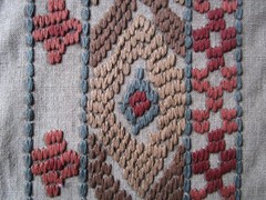 Stroheims’ Embroidered Global Fabric MASSIF Terracotta Brown Rust Green 1Yd+++