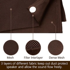 Speaker Grill Cloth Stereo Mesh Fabric Repair Brown 55×20 Inch 140×50 cm