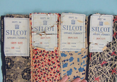 Vintage SILCOT Crepe Elite Apparel Fabric Samples Marshall Field & Co.
