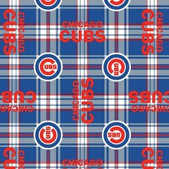 Chicago Cubs Plaid MLB Fleece Fabric – 58″ Wide – Sold by The Yard & Bolt