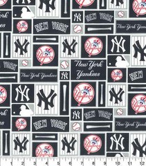 NEW YORK YANKEES COTTON FABRIC HALF YARD 18″x58″ – Patch
