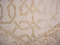 18Y Scalamandre VX 00487244 Wexford Parchment Chenille Lattice Upholstery Fabric