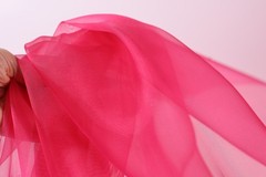 Fuchsia Crystal Organza Fabric by the Yard, Sheer Organza for Costumes and Decor