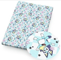 Cartoon Polyester Cotton blend fabric Bluey Sister 20″x55″ 1251878