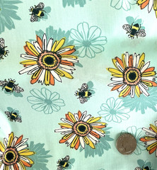 Quilting Fabric POLLINATE Aqua Art Gallery Fabrics BEES 100% Premium Cotton