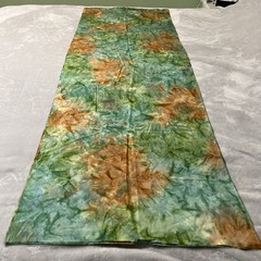 Batik Fabric 1 3/4 Yard Green Orange Teal Quilting Quality Fabric 65” x 44”
