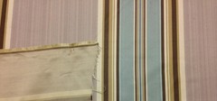 P KAUFMANN SATEEN STRIPE BEIGE BLUE POLISHED SATEEN FABRIC BY THE YARD 58″W
