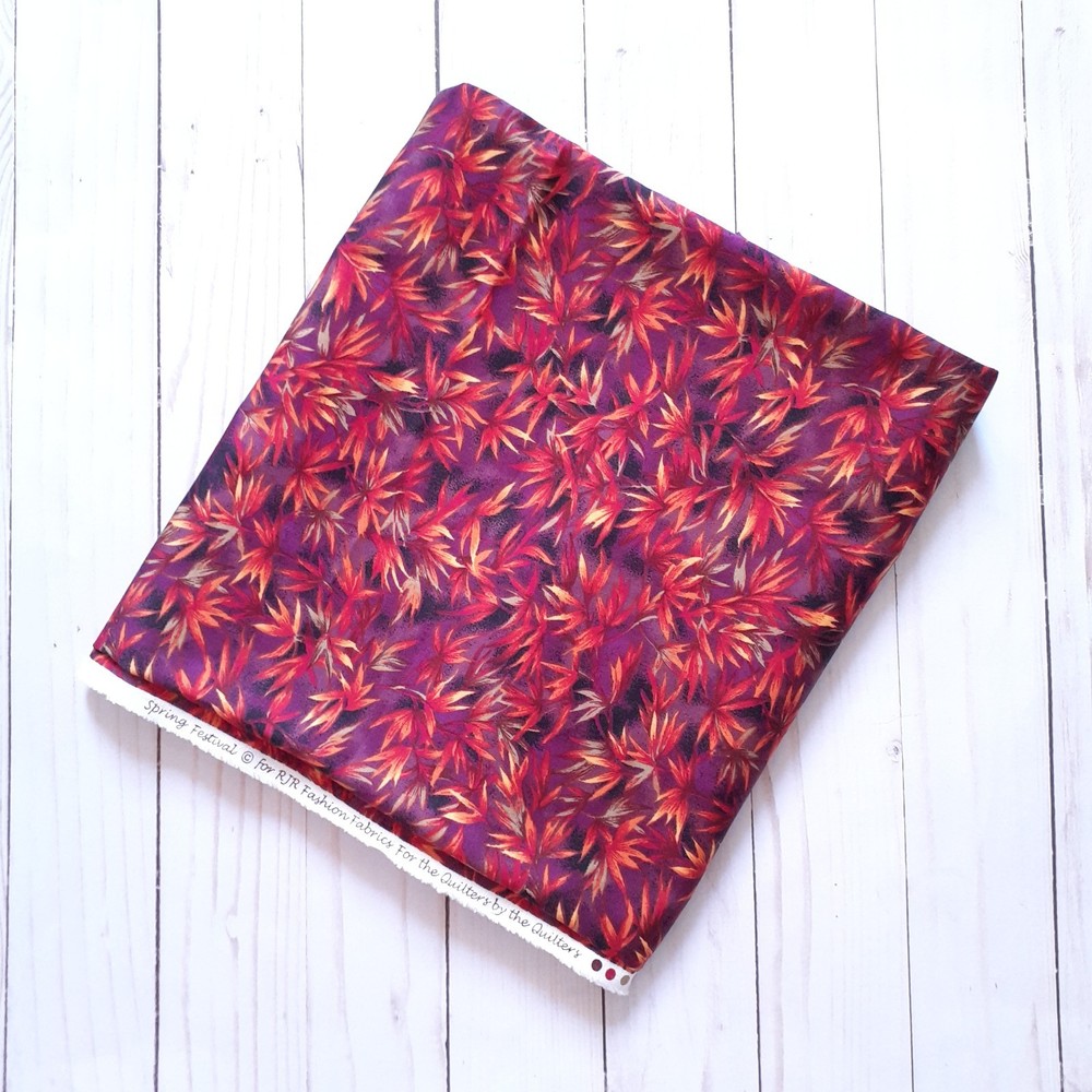 Spring Festival RJR Fashion Fabrics Cotton Fabric Purple Orange 1 3/8 yards