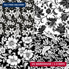 50pcs 10 x 10 inches Cotton Fabric Bundle-Black and White | Multicolor Cotton Fa