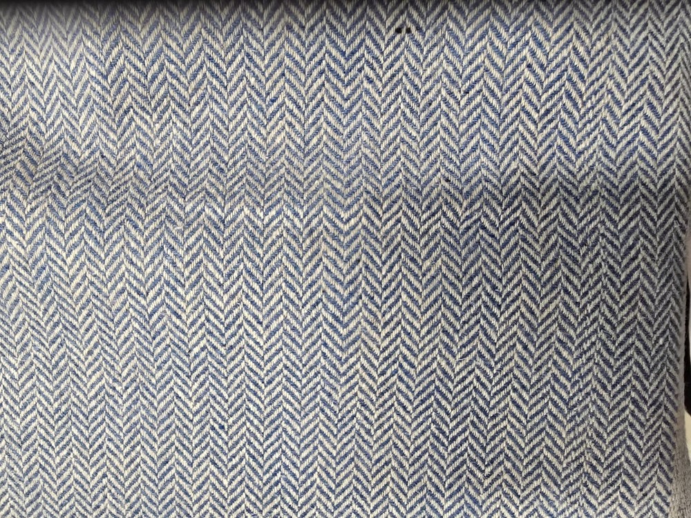 Blue Chevron Tweed Suiting Fabric