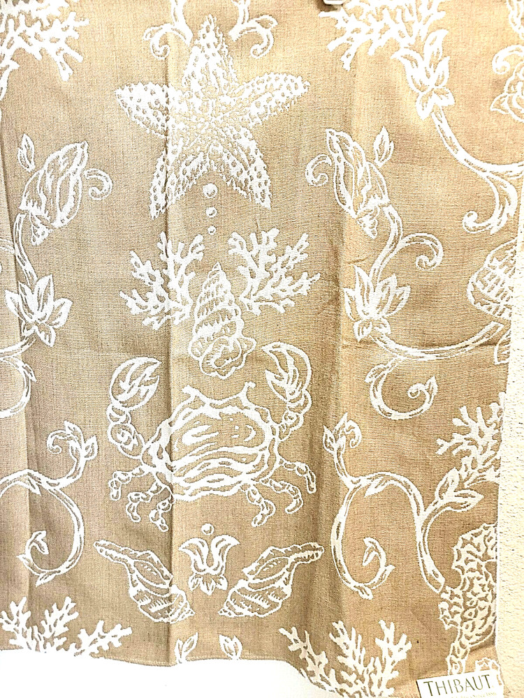 Sea Star Crab Coral Designer Upholstery Fabric Reversible 2-Side Brown Brige 27″