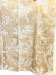 Sea Star Crab Coral Designer Upholstery Fabric Reversible 2-Side Brown Brige 27″