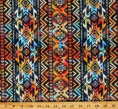 Cotton Southwestern Tribal American Heritage Fabric Print by the Yard D362.44