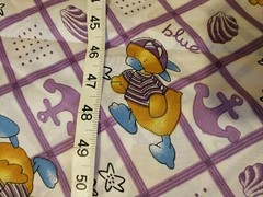 Duck Anchor Sailor Kids Seashells Purple white tan Blue 8+ yards