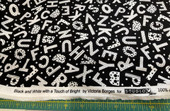 STUDIO E-BLACK AND WHITE WITH A TOUCH OF BRIGHT #5809-90-TOSSED ALPHABET – BTY