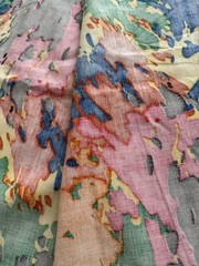 DEADSTOCK VINTAGE 80’s PAINT SPLATTER ABSTRACT COTTON FABRIC 3.33 Yards x 54″