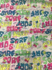 Neon SURF Print Fabric 1.75 Yards x 44″ 80s/90s Colorful Cotton Blend Pink Green