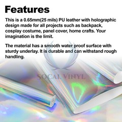 Fabric Holographic Red Cloth Vinyl Weave PU Faux Leather Iridescent Craft DIY