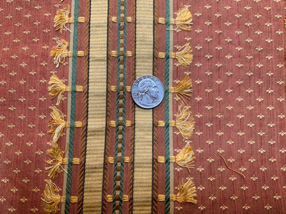 Remnant Vintage Scalamandre Brick Stripe Damask Designer upholstery Fabric