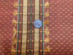 Remnant Vintage Scalamandre Brick Stripe Damask Designer upholstery Fabric