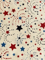 Small Blue Sienna Stars Fireworks on White 1Y x 44″ Width Cotton Fabric