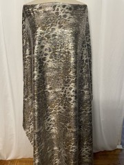 Exquisite Gold Silver Sequin Abstract Leopard Snake Fabric 1 Yard Long 56 ” Wide