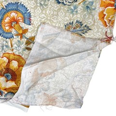 House ‘N Home Fabrics Multi Floral Screen Print Fabric Remnants Lot 2 Vintage