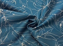 SUNBRELLA FLOURISH II MARINE BLUE OUTDOOR INDOOR FURNITURE FABRIC BY YARD 55″W