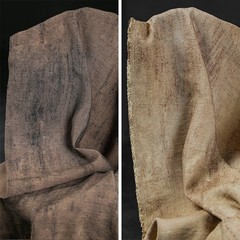 Brown Coffee Colored Distressed Texture Cotton Linen Retro Clothing Fabric