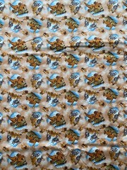 ROBERT KAUFMAN FABRIC~Zebra Giraffe Toss~AFRICAN SAVANNAH PRINT~Tan~3 YDS~Vintge