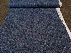 Kashmir Kaleidoscope BTY P&B Textiles Blue Taupe Brown Petal Boxes