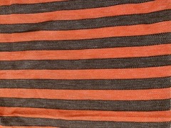 Vintage Unbranded Woven Nubby Wide Stripe Fabric orange Brown Stripe 1 yard plus