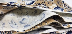 Vintage Fabric * floral * 100% cotton – 40″ x 130″ blue over 3.5yds long