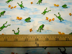 1 yard Red Rooster Puddle Jumpers Frogs and Ducks Fabric