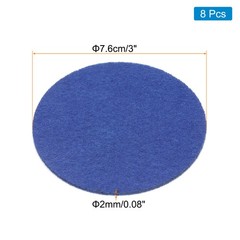 8pcs 3 Inch Round Adhesive Backed Felt for Household Application, Blue
